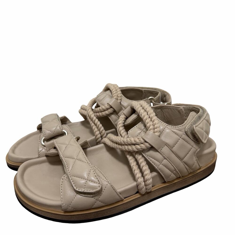 ALOHAS Womens Hook Loop Braided Leather Sandals‎ EU 40 US 9 Stone Beige NWOB